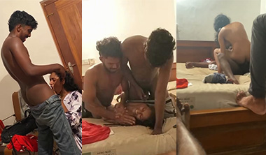 Desi Mallu Girl Deep Blowjob – Painful Threesome Fucking